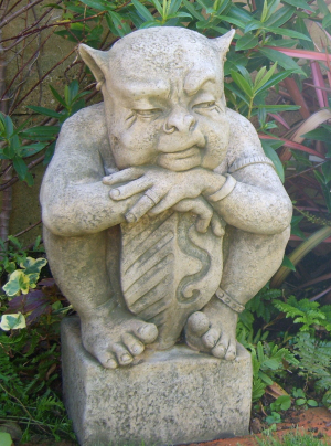 Grimold grumpy gargoyle statue for the garden